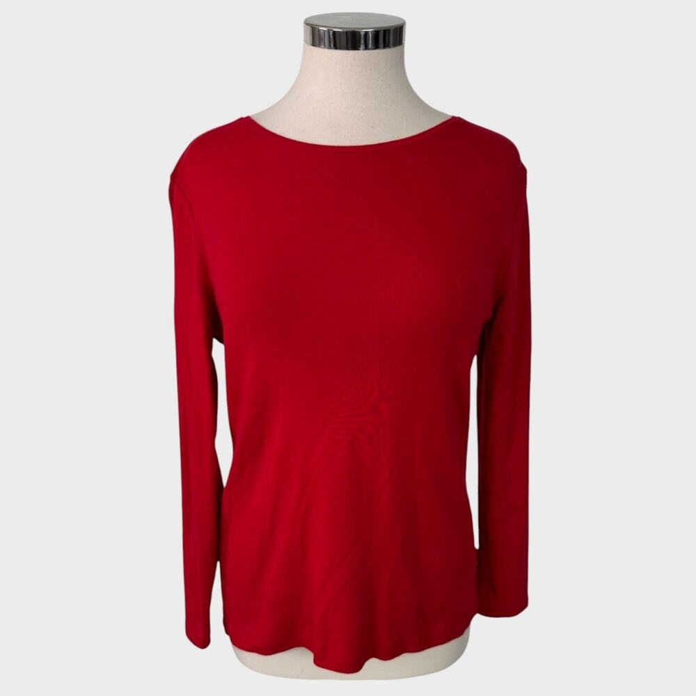 Talbots Petite The Talbots Tee Large Large Petite LP Red Long Sleeve Top